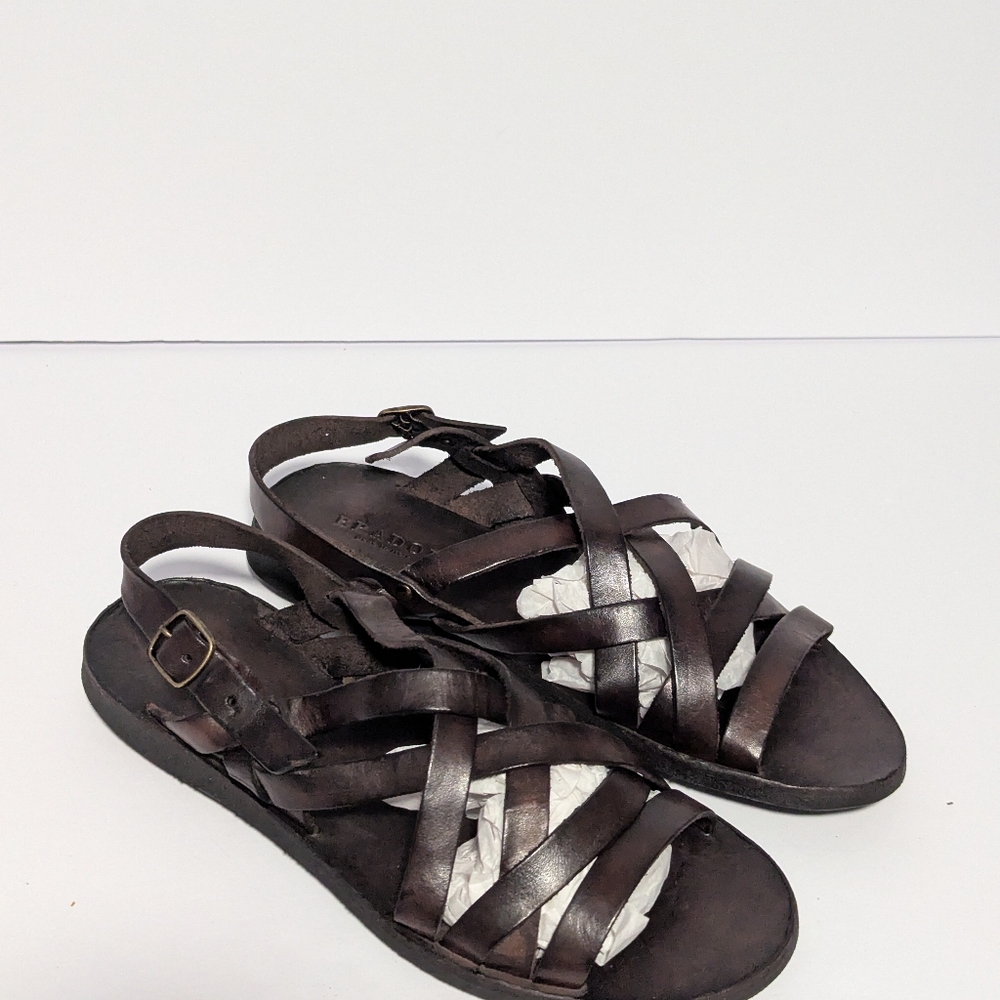 Brador Women's Luke Schuhe Dark Brown Leather Sandal Size 38.Made In Italy - Picture 5 of 15
